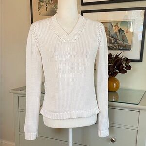 J. Crew Cream V-Neck Sweater